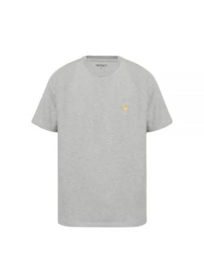 Chase Embroidery Logo Short Sleeve T-Shirt Grey Heather - CARHARTT WIP - BALAAN 2