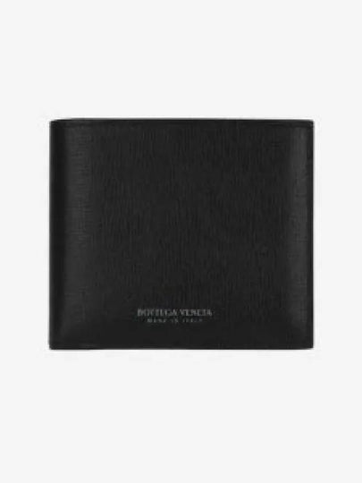 Logo Leather Half Wallet Black - BOTTEGA VENETA - BALAAN 2