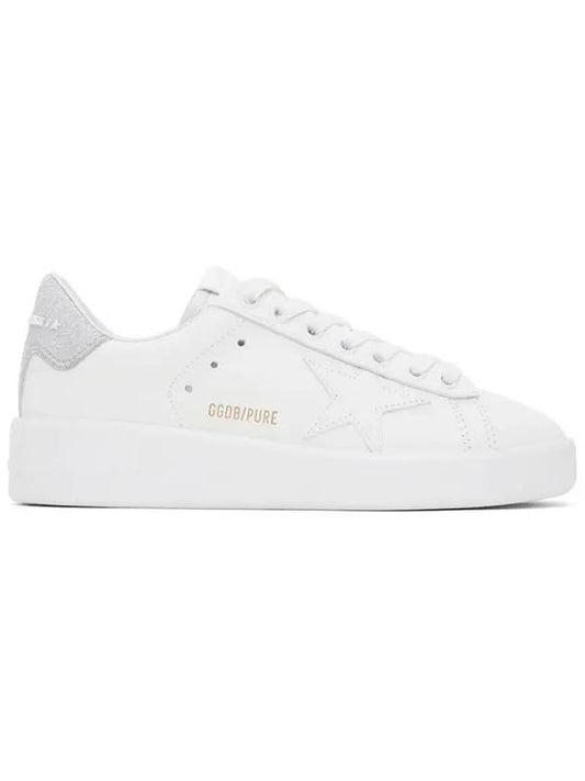 Purestar White Silver Glitter Heel Tab Sneakers - GOLDEN GOOSE - BALAAN 2