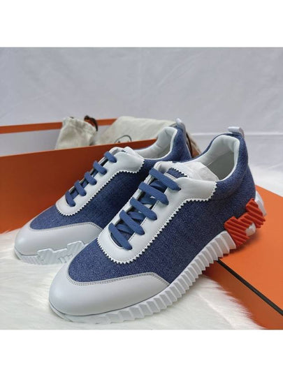 Bouncing Denim Low Top Sneakers Light Blue White - HERMES - BALAAN 2