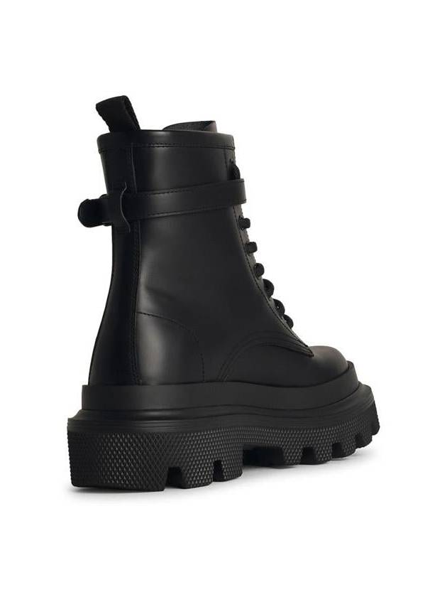 Dolce & Gabbana Black Leather Combat Boots - DOLCE&GABBANA - BALAAN 3