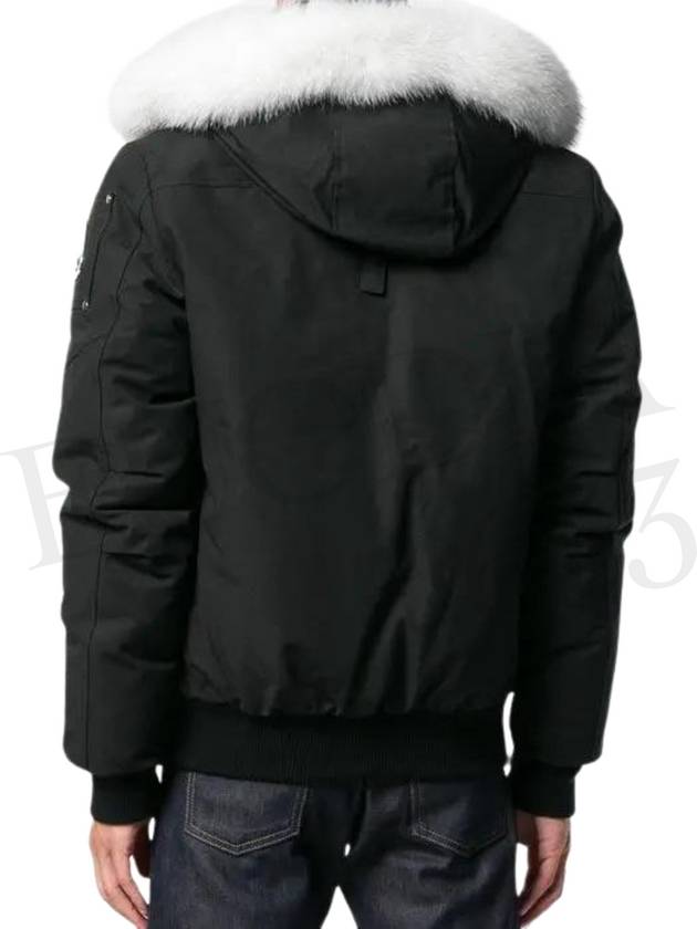 Men's Ballistic Bomber Jacket White Fox Fur Black - MOOSE KNUCKLES - BALAAN 6