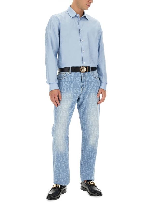 Denim Straight Pants 1007837 1A076611D380 Light Blue - VERSACE - BALAAN 3