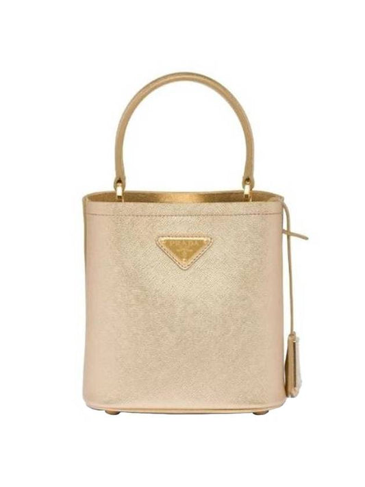 Pannier Saffiano Mini Bag Platinum - PRADA - BALAAN 1