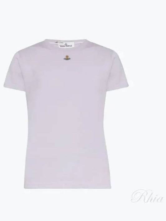 Embroidered Logo Short Sleeve T-Shirt Violet - VIVIENNE WESTWOOD - BALAAN 2