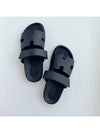 Hermes Chypre H Logo Calfskin Sandals Black - HERMES - BALAAN 5