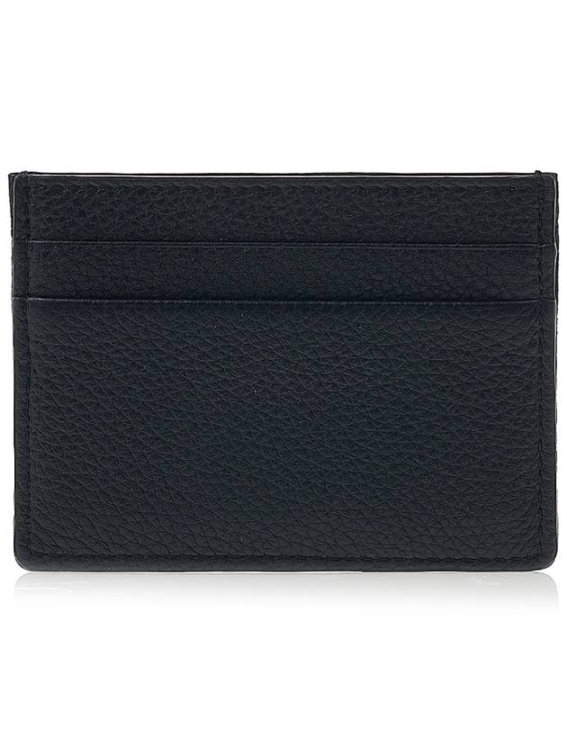 Signature V Logo Leather Card Wallet Black - VALENTINO - BALAAN 4