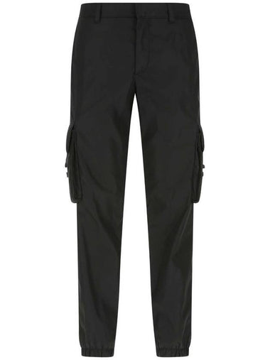 Re-Nylon Buckle Strap Pocket Track Pants Black - PRADA - BALAAN 1