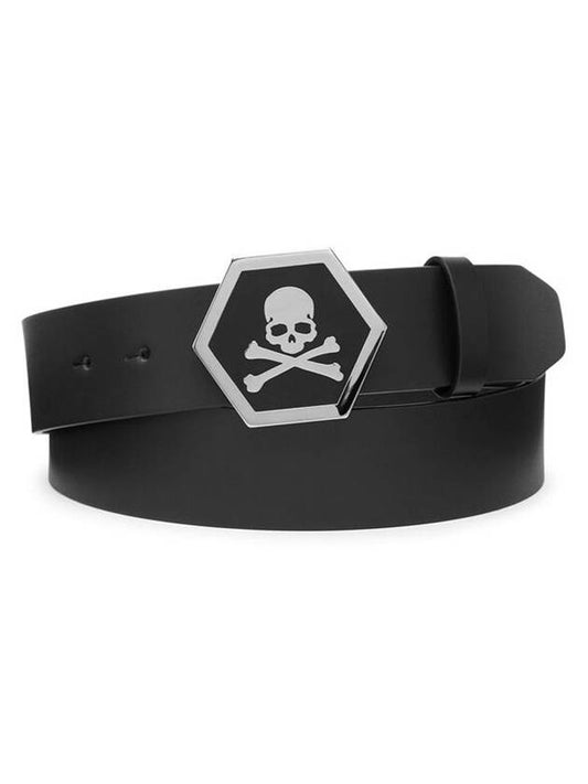 Men's authentic skull logo SKULL leather belt FAAA MVA0699 PLE010N - PHILIPP PLEIN - BALAAN 1