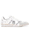 Men's German Army Replica Graffiti Low Top Sneakers White - MAISON MARGIELA - BALAAN 1