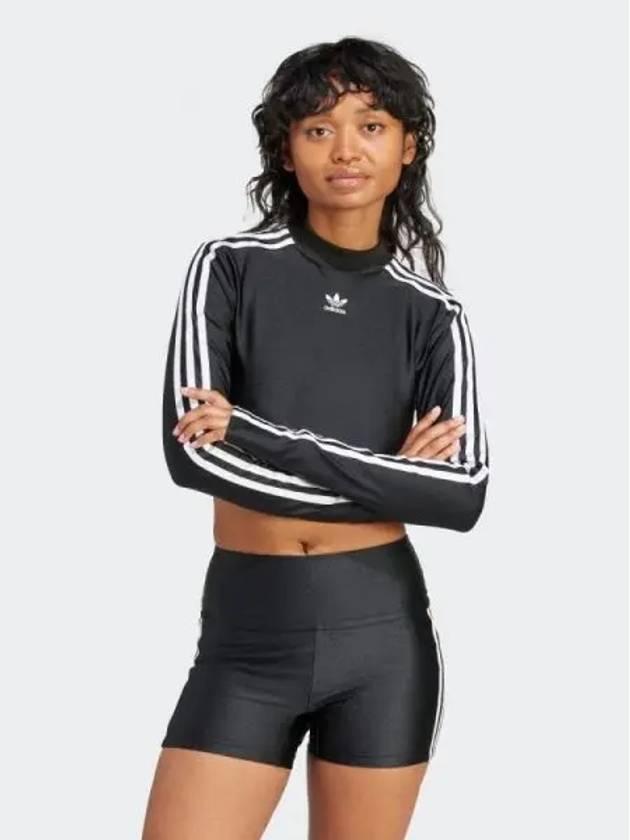 3 S Crop Long Sleeve Tee BLACK - ADIDAS - BALAAN 1