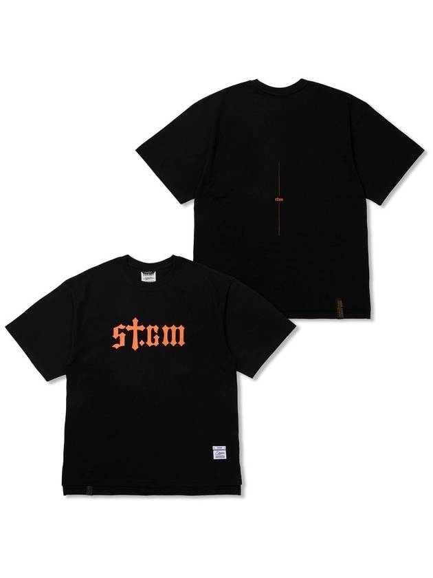 STGM Logo Oversized Short Sleeves T Shirts Black - STIGMA - BALAAN 1