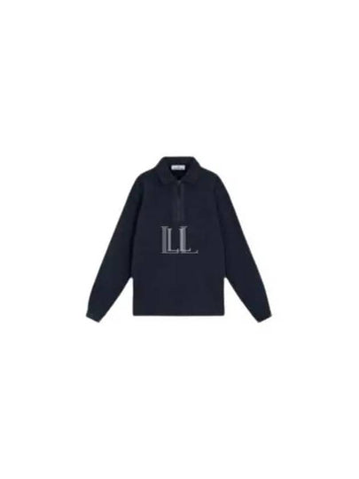 Oversized Fit Half Zip Sweatshirt Navy - STONE ISLAND - BALAAN 2