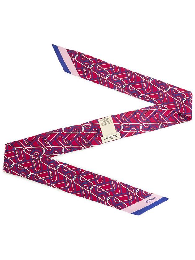 Chain Print Skinny Scarf Red - MULBERRY - BALAAN 4