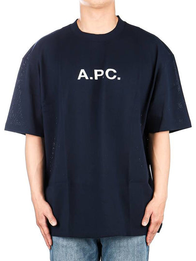 Moran Openwork Short Sleeve T-Shirt Navy - A.P.C. - BALAAN 2