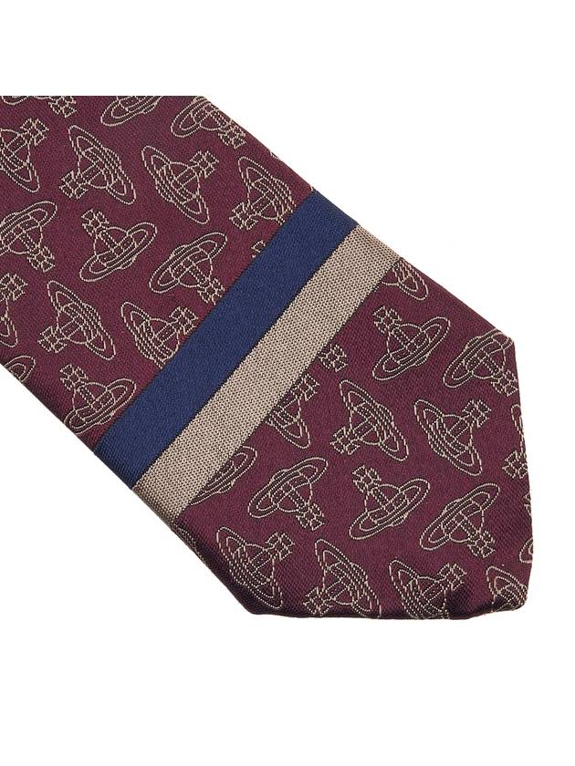 All Over Logo Jacquard Silk Tie Burgundy - VIVIENNE WESTWOOD - BALAAN 6