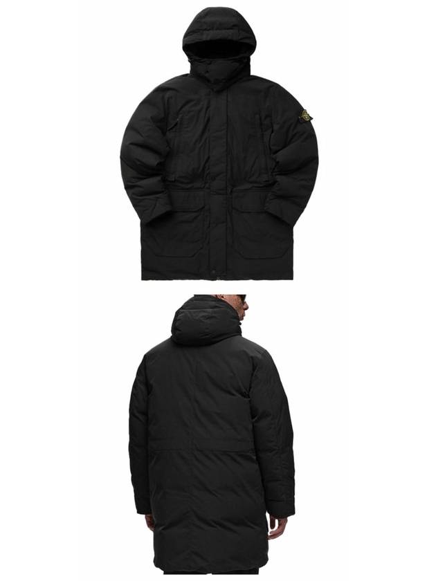 Polyester Micro Twill Long Down Parka Black - STONE ISLAND - BALAAN 5