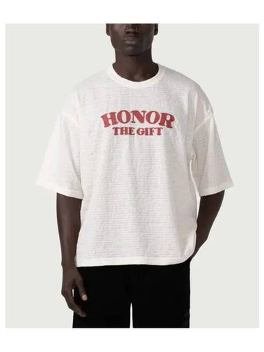 HONOR THE GIFT M stripe box t shirt bone TEE - HONORINE - BALAAN 1