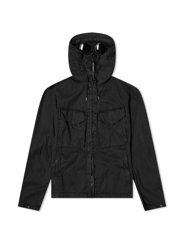 Goggles Hooded Jacket Black - CP COMPANY - BALAAN 1