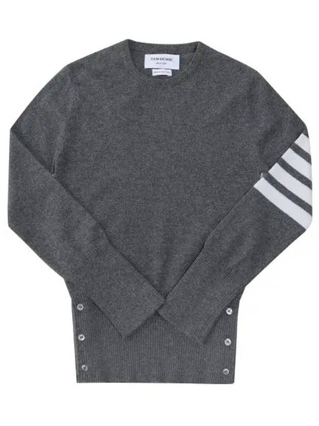 Women's 4 Bar Classic Cashmere Pullover Knit Top Grey - THOM BROWNE - BALAAN 4