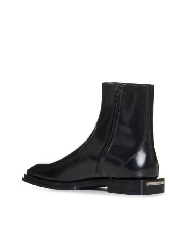 Logo Plaque Zip-Up Ankle Boots Black - ALEXANDER MCQUEEN - BALAAN 4