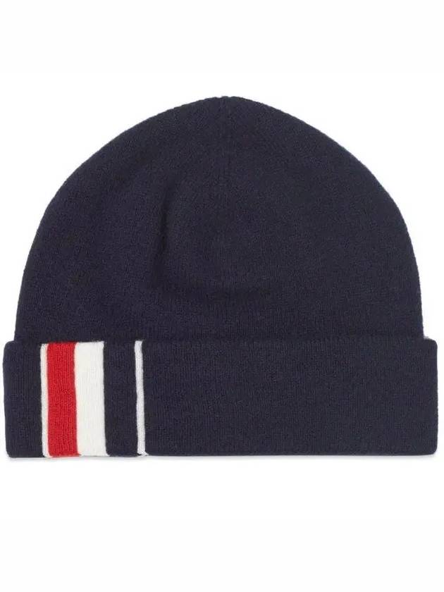 Striped Wool Beanie Navy - THOM BROWNE - BALAAN 2