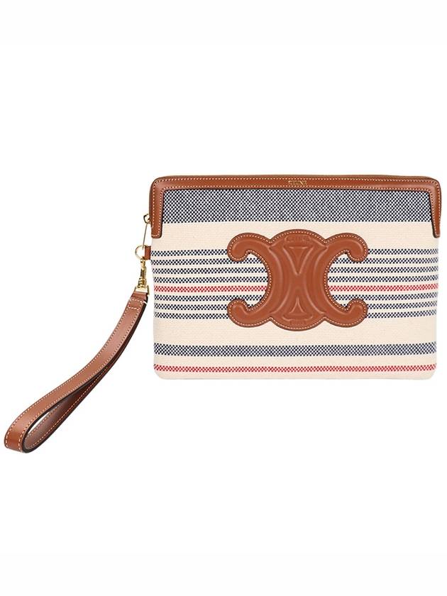 Strap Striped Textile Calfskin Pouch Bag - CELINE - BALAAN 2