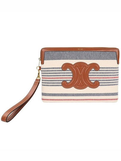 Strap Striped Textile Calfskin Pouch Bag - CELINE - BALAAN 2