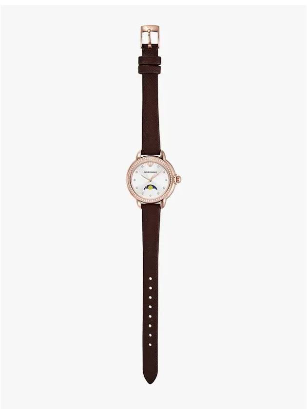 Women’s Moon Phase Leather Watch Brown - EMPORIO ARMANI - BALAAN 4