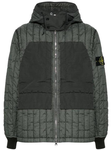 Stella Primaloft Quilted Nylon Zip-Up Hoodie Dark Green - STONE ISLAND - BALAAN 1