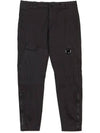 Men's Stretch Satin Lens Wappen Cargo Straight Pants Black - CP COMPANY - BALAAN 3