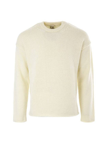 Crew Neck Wool Knit Top Ivory - TEN C - BALAAN 1