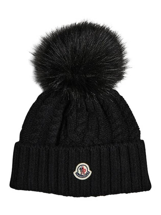 Patch Logo Beanie Black - MONCLER - BALAAN 2