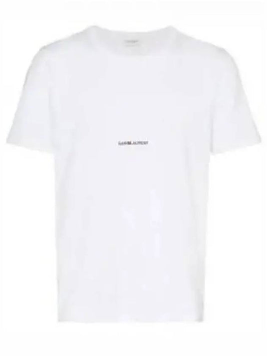 Men's Small Logo Short Sleeve T-Shirt White - SAINT LAURENT - BALAAN 2