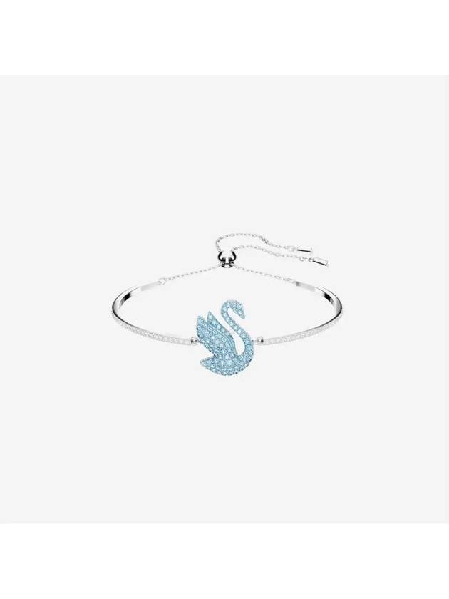 Iconic Swan Rhodium Plated Bracelet Blue - SWAROVSKI - BALAAN 3