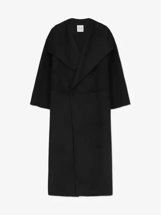 Signature Wool Cashmere Single Coat Black - TOTEME - BALAAN 2