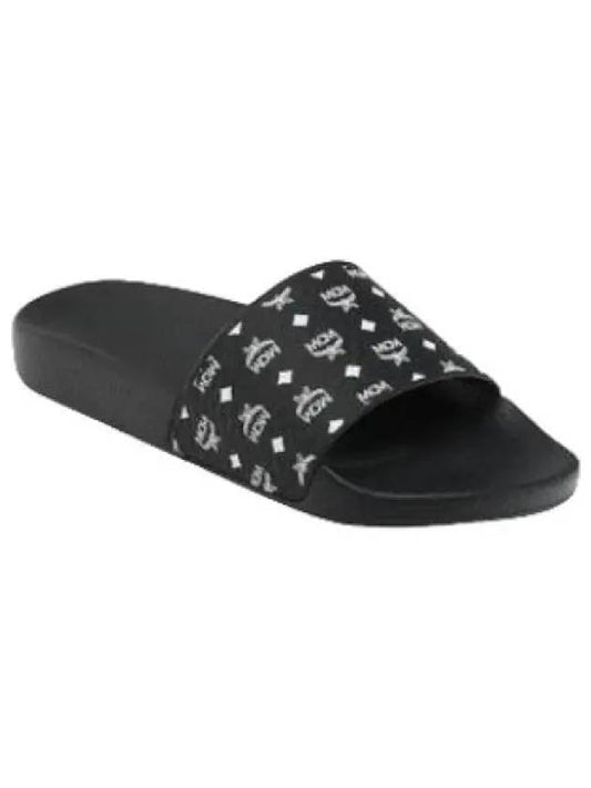 Monogram Print Rubber Slide Slippers - MCM - BALAAN 1