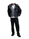 Oversized Nylon Puffer Down Jacket Black - AMI - BALAAN 8