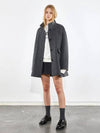 oversized china collar half coat melange gray - VOYONN - BALAAN 9