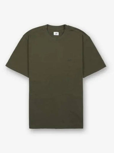 CP Company Logo Print Jersey Short Sleeve T Shirt Ivy Green 17CMTS030A005100W683 - CP COMPANY - BALAAN 1