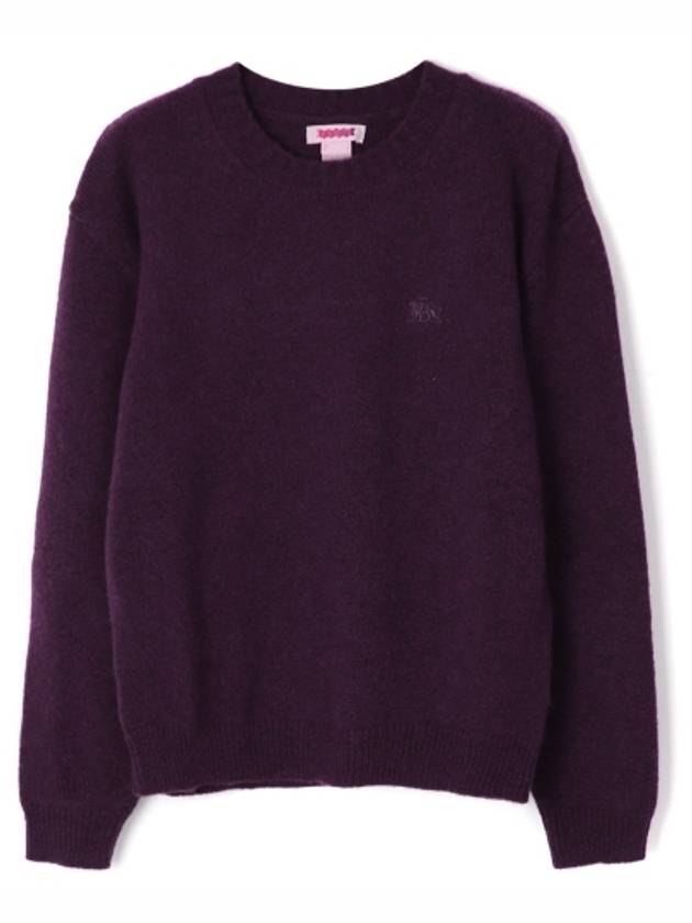 Round Neck Wool Knit Top Purple - BARACUTA - BALAAN 2