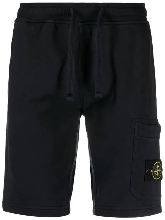 Cotton Fleece Cargo Bermuda Shorts Navy - STONE ISLAND - BALAAN 3