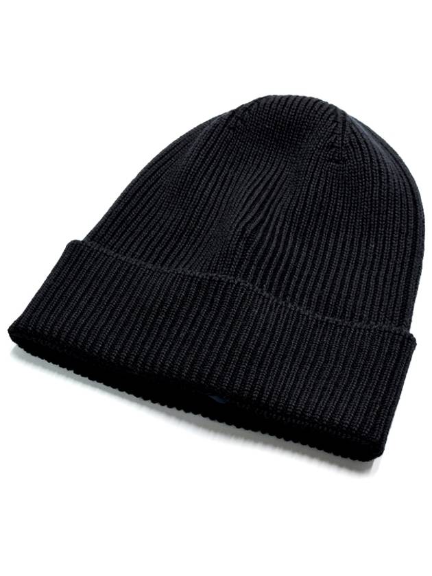 Black Wool Beanie Unisex 3B70500 A9342 999 - MONCLER - BALAAN 5