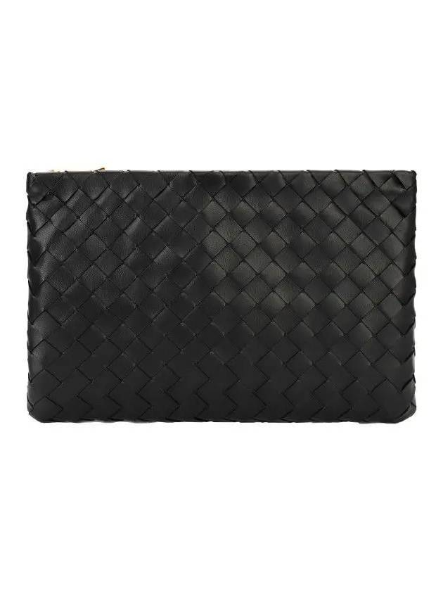 Intrecciato Medium Clutch Bag Black - BOTTEGA VENETA - BALAAN 1