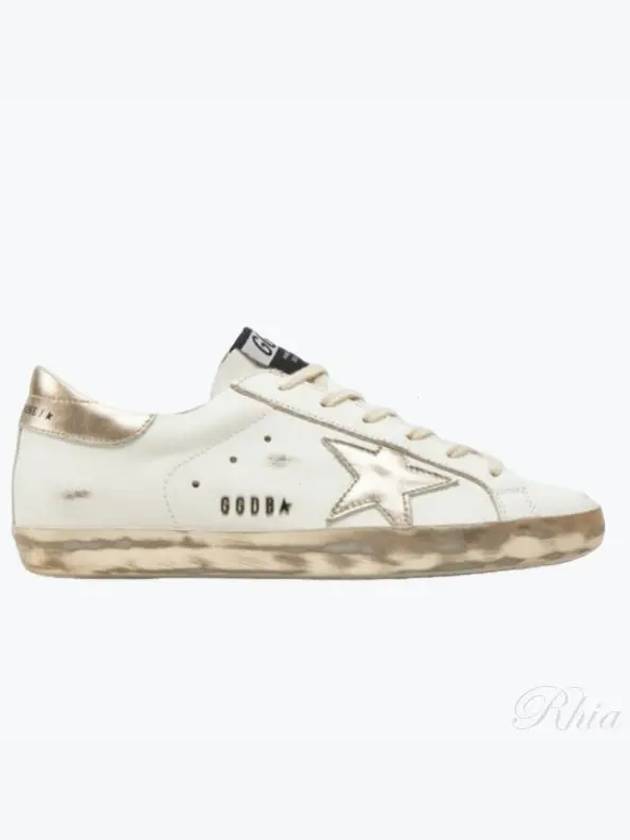 Women's Gold Sparkle Foxing Metal Stud Lettering Superstar Low Top Sneakers White - GOLDEN GOOSE - BALAAN 2