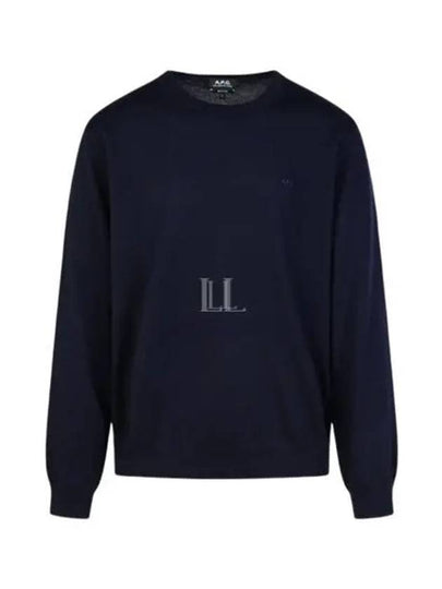 Embroidery Logo Wool Knit Top Navy - A.P.C. - BALAAN 2