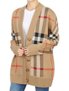 Check Technical Wool Jacquard Cardigan Archive Beige - BURBERRY - BALAAN 6