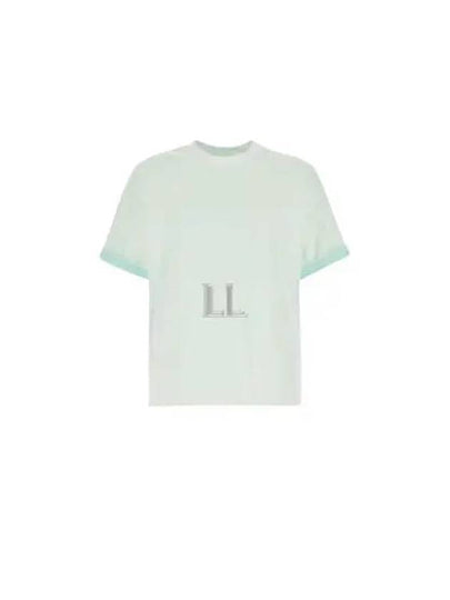 Double Layer Cotton Short Sleeve T-Shirt Light Blue - BOTTEGA VENETA - BALAAN 2