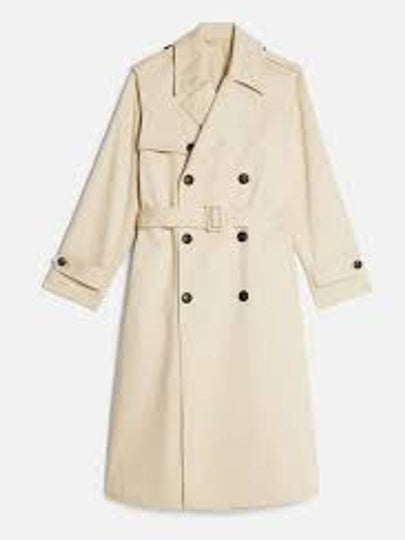 Satin Trench Coat Ivory - AMI - BALAAN 2