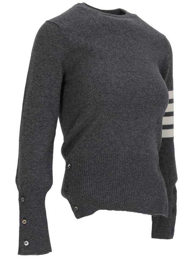 Women's 4 Bar Classic Cashmere Pullover Knit Top Grey - THOM BROWNE - BALAAN 4